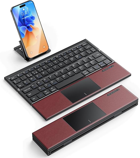 OMOTON Foldable Bluetooth Keyboard with Touchpad, Travel, QWERTY UK