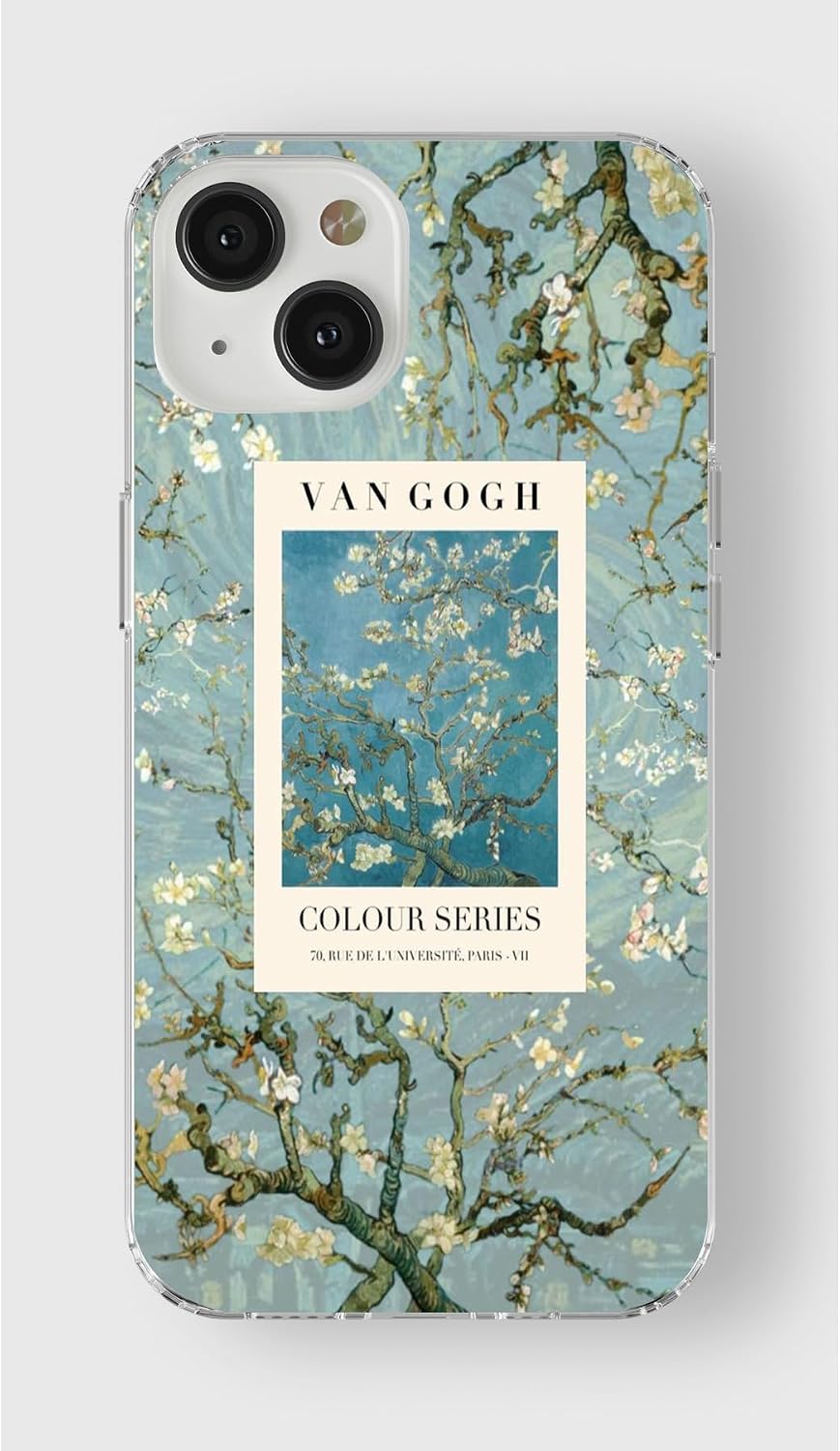 Manitoba iPhone 15 ile Uyumlu Van Gogh Tasarımlı Baskılı Şeffaf Telefon Kılıfı