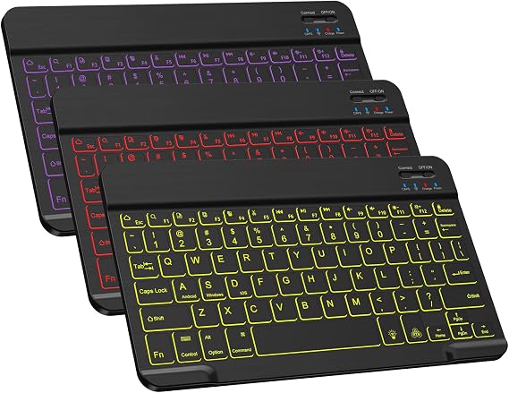 DTTO Bluetooth Klavye, Android Tablet Cep Telefonu Akıllı Telefon iPad Pro Air Mini iPhone Windows Yüzey için Kablosuz Şarj Edilebilir Klavye, Siyah