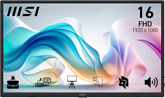 MSI 15.6 PRO MP165 E6, Enterprise Portable Monitor, FHD, Flat, 16:9, IPS, 60Hz 4ms