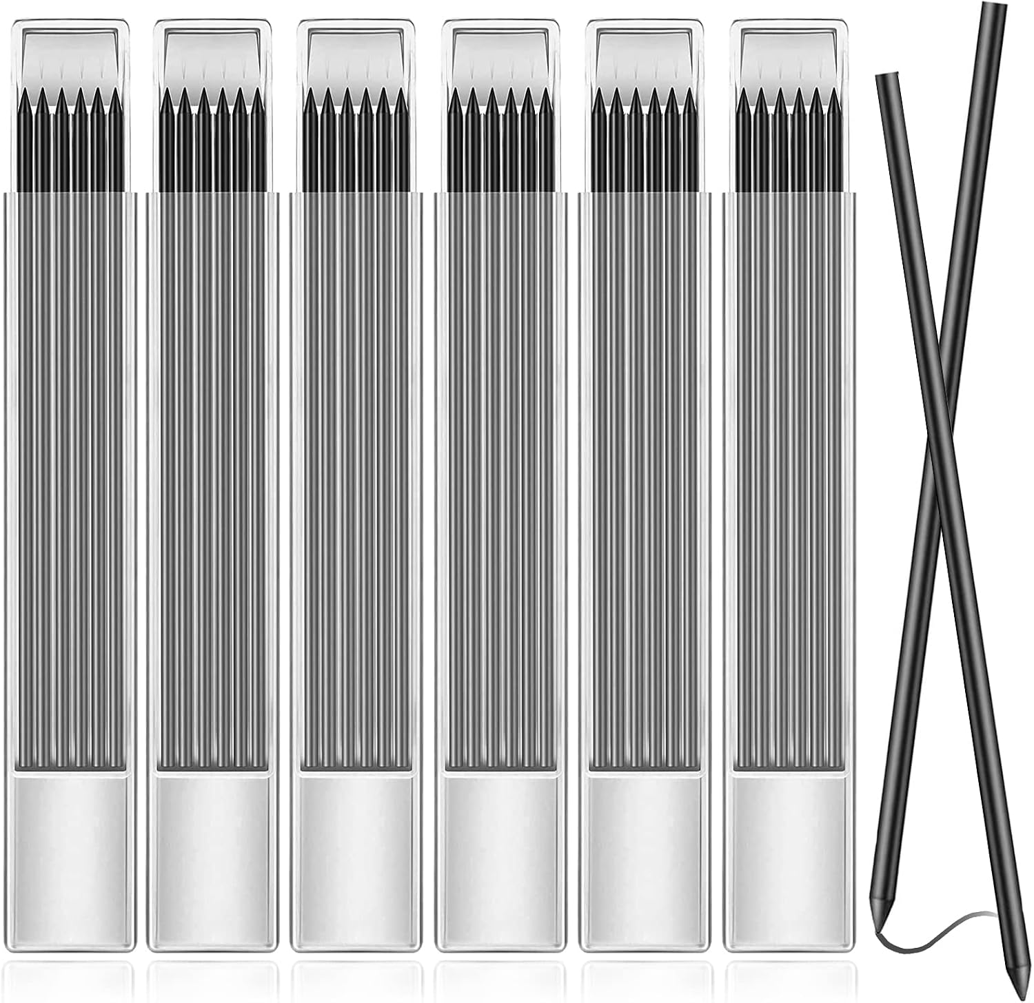 36Pcs Tracer Pencil Refills 2.8mm Solid Deep Hole Pica Carpenter Refills for Architect Construction Building Joiners Replacement Woodworking Marking Scribe Tools Black