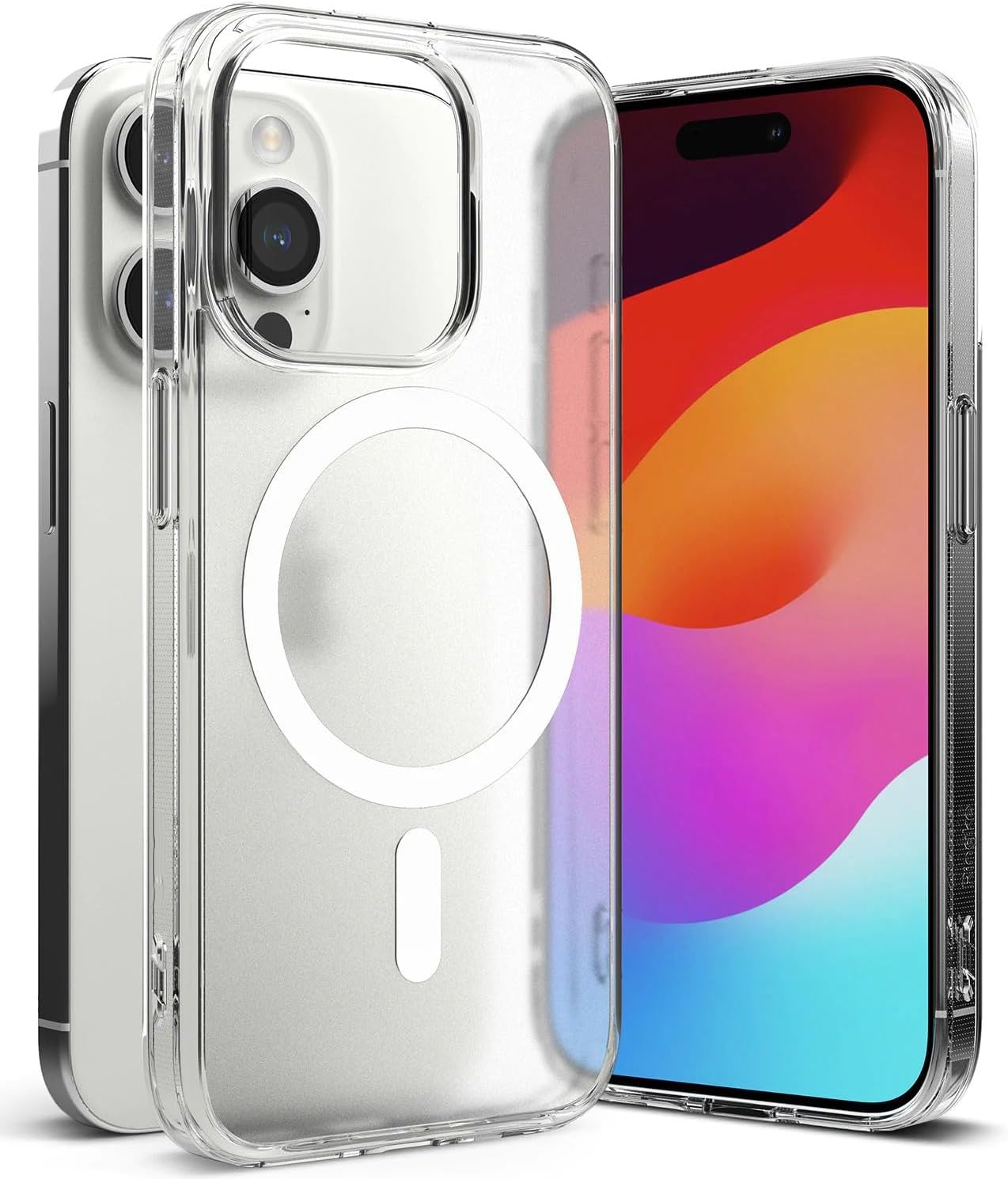 Polycarbonate Edges with Matte Appearance on the Back Compatible with Magsafe for Minesk iPhone 15 Pro Max Silicone Case with High Quality Transparent Silicone Case That Doesnt Hold a Fingerprint Magnetic, 15 Pro Max