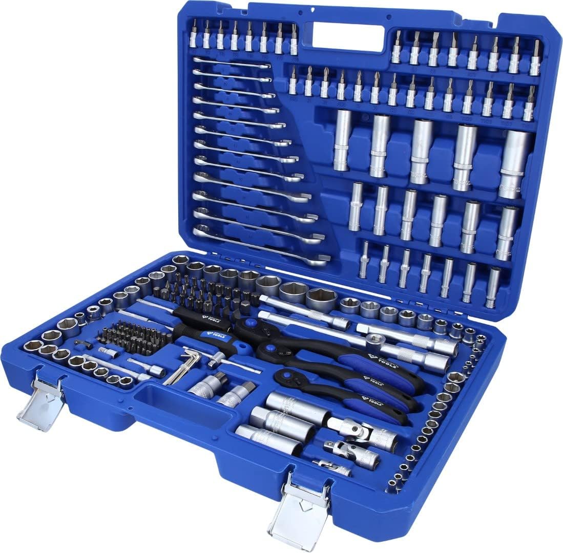 BRILLIANT TOOLS Socket Set, Chrome Vanadium Steel, 216 Pieces, 216-tlg