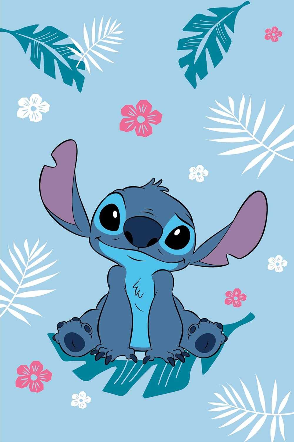 Lilo and Stitch Blue Fleece Blanket – Soft Cozy Throw for Kids & Teens | 100% Polyester | 100x150 cm | Lightweight Plush Blanket with Stitch Design | Disney Comfort for Couch, Bed or Travel