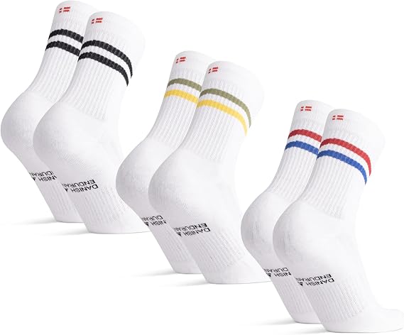 DANISH ENDURANCE Sports Socks Tennis, Padded, 3 and 6 Pack