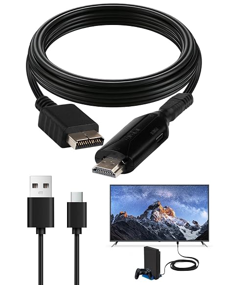 PS1/PS2 to HDMI Adapter Cable for Game Consoles Projector Monitor HDTV