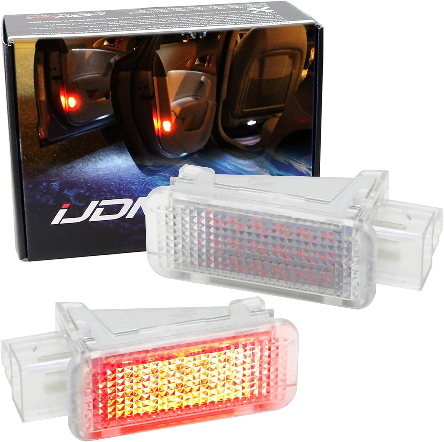 iJDMTOY 18-Smd Full Led Step Courtesy Lamp Assy For Audi A3 A4 A5 A6 A7 S3 S4 S5 S6 S7 Q5 Q7 Tt, Volkswagen, Porsche, Etc, Oem Replacement, Powered By 18-Smd Red Led & Can-Bus Error Free