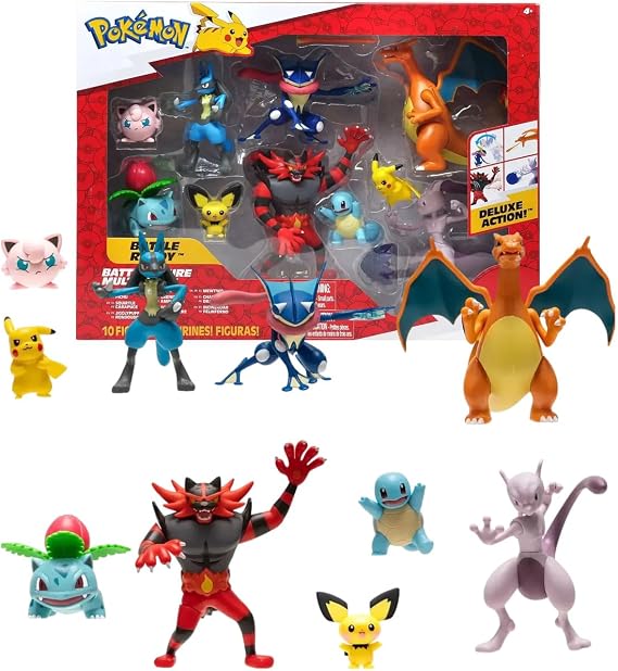 Pokemon Multipack 10 Pack - Pikachu, Squirtle, Bulbasaur, Charmander, Froakie, Yamper, Gible, Growlithe, Oddish, Cinderace