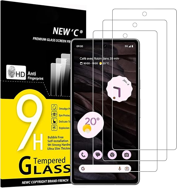 NEW'C for Google Pixel 7a Screen Protector Tempered Glass Bubble Free