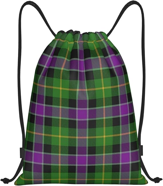 Drawstring Backpack String Bag Selkirk Tartan Sackpack for Sports Gym Smal
