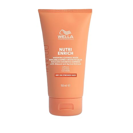 Wella Professionals Invigo Nutri Enrich -Express Heat Effect Mask -Nourishes Damaged Hair -Anti Frizz -Vitamin E -Almond and Apricot 150ml