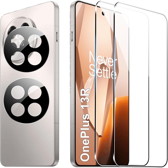 for OnePlus 13R Screen Protector with Camera Lens Protector, 9H Hardness,Anti-Scratch Tempered Glass flim, Case Friendly, Anti-Fingerprint (2+2 PACK)