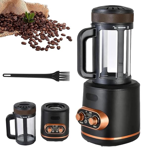 Coffee Roaster Machine, 2400W Hot Air Coffee Bean Roaster, 300g with Timer & Adjustable Temperature, Automatic Cooling, Glass Viewing Chamber
