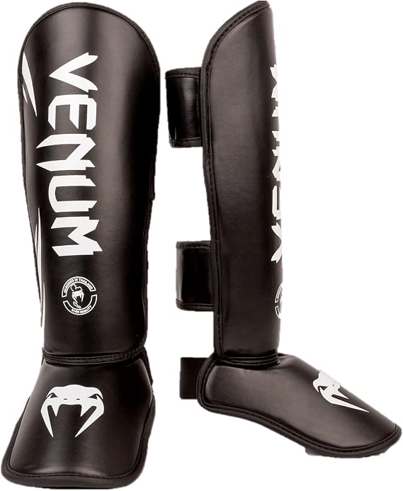 Venum Challenger Kids Shin Guards - Black/White - Medium