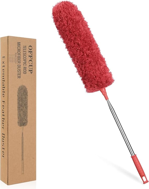 OFFCUP Feather Duster, Microfiber Duster with 96" Telescopic Pole and Head