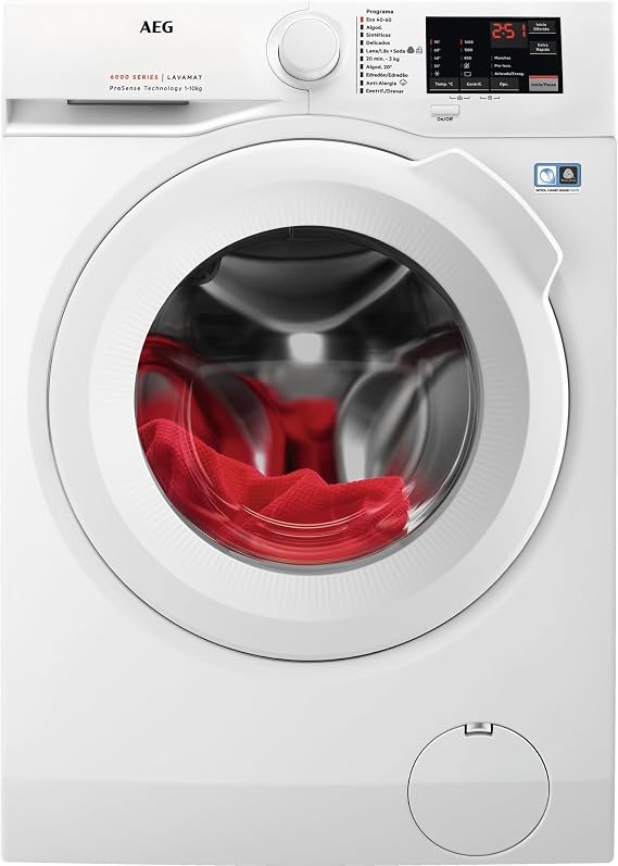 AEG Washing Machine, L6FBI147P, 22 lbs, 1400 rpm, White [Energy Class A]
