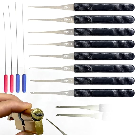 12Pcs Broken Key Extractor Kit with Spring Steel for Car & Home Locksmith