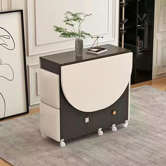 Foldable Kitchen Dining Table,Compact design, durable construction, easy to fold and store, ideal for small spaces, kitchen, or dining room(Black,120cm)