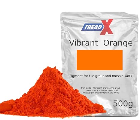 500 grams - Strong Vibrant Orange Grout Pigment for Mosaics Cement Dye Iron Oxide