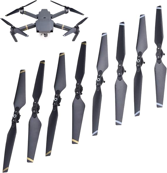 CamKix Propellers replacement for DJI Mavic Pro/Platinum - 2 Sets (8 Blades) - Black - Quick Release Foldable Wings - Flight Tested - Essential DJI Mavic Pro Accessory