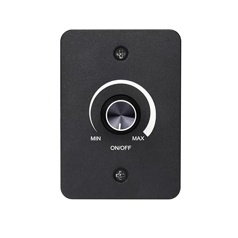 DC 12V 5A High Side PWM LED Dimmer Switch, Black,70mm x 50mm,3 Wire Stepless Dimmer for RV, Boat, Truck, Trailer Lights