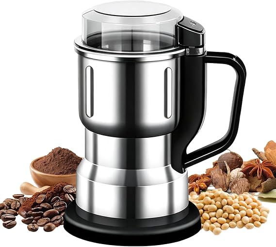 Coffee Bean Grinder Electric Spice Grinder for Kitchen, 8 Blades, 35000RPM