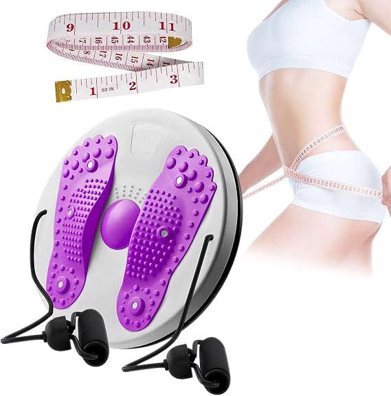 Ab Twist Bel Disk Kurulu, 1 ADET Yükseltilmiş Ayarlanabilir Bel Eğitmeni Büküm Diski Kolları ve 1 ADET Deri Mezura Çok fonksiyonlu Ev Fitness Ayak Masajı