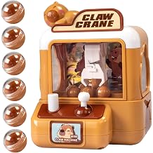Kids Claw Machine Cute Capybara Plastic Mini Vending Machine with 6 Eggs Portable Fun for Christmas Birthday Party Favors Toy Claw for Kids