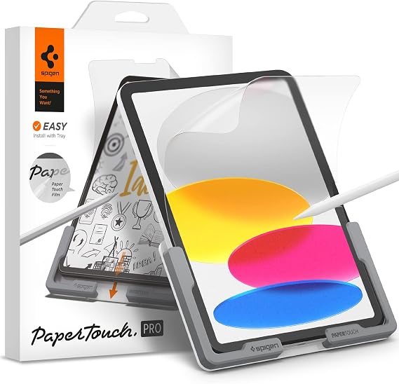 Spigen iPad 11" (2025) / 10.9" (2022) ile Uyumlu Defter Kağıt Hissiyatlı Ekran Koruyucu Kolay Kurulum Paper Touch Pro Tray - AFL05537