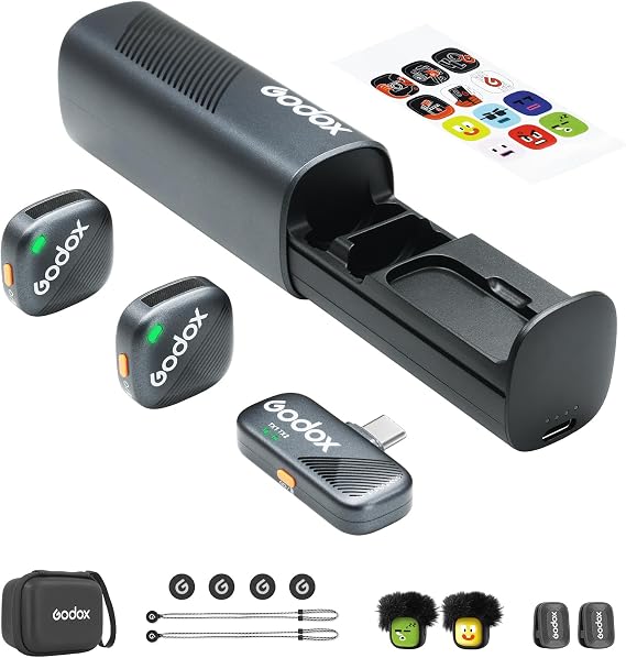 GODOX Cube-SC Kit2 Wireless Lavalier Microphone for iPhone 15 & Android