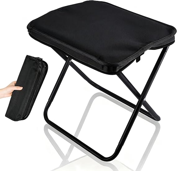 Camping Stool, Folding Stools for Adults, Portable Small Folding Stool Lightweight Mini Collapsible Stools Foldable Chairs for Camping Chair Travel Picnic Hiking Fishing Seats(black)