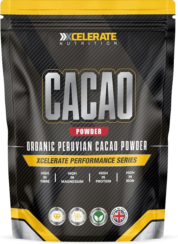 Organic Cacao Powder | Rich in Potassium & Manganese | Ideal for Hot Chocolate, Smoothies, and Baking | Pure, Vegan, Unsweetened, and Non-Alkalised | GMO-Free by XCelerate Nutrition (500g)