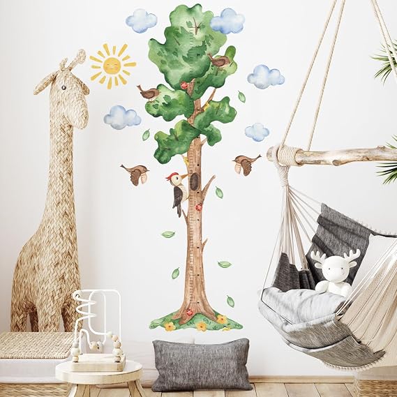 HGDESIGN® Wall Sticker Height Chart Measuring Tape Tree Children's Room Baby Room Child Baby Boy Girl Wall Sticker Wall Decoration (Variant A)