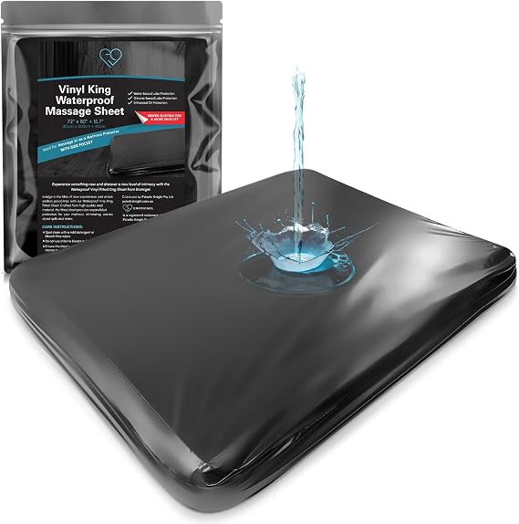 Vinyl Waterproof Mattress Protector King 183x203cm, Wipe-Clean Black
