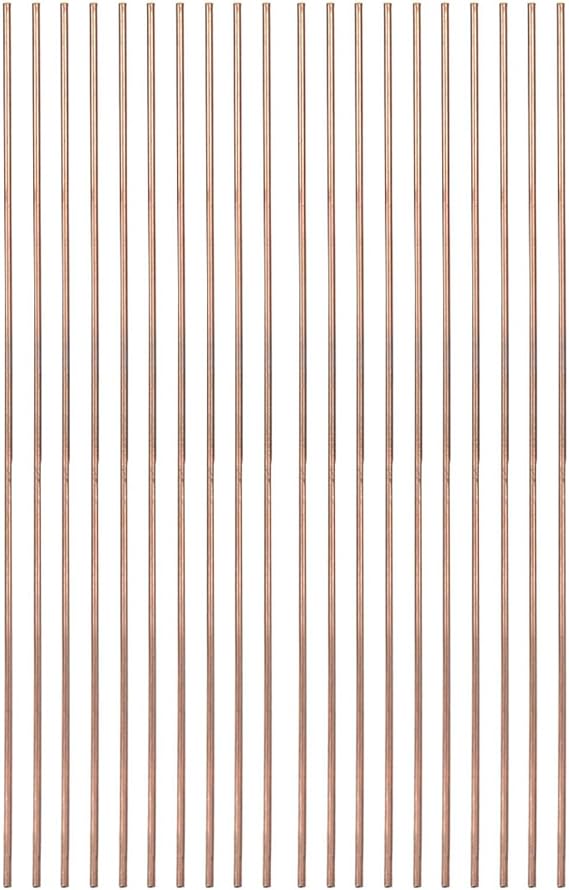 Phos Copper Brazing Rods, 20PCS 0.1in Diameter Round Self Fluxing Welding Sticks for Air Conditioning Refrigerator Electrical Machine Copper Tube Welding