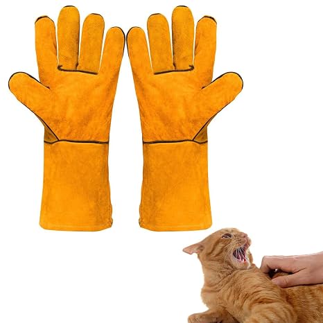 Helweet Animal Handling Gloves, Bite Resistant Glove, Anti-Bite Protection Gloves, Multipurpose Pet Glove, for Grooming, Gardening, Handling Cat/Dog/Bird/Snake/Lizard/Falcon/Reptile, 30cm