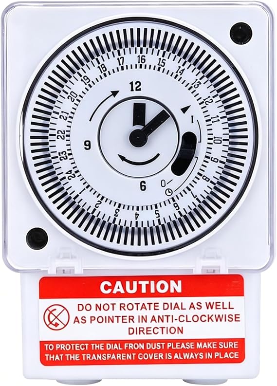 Mechanical Immersion Heater Timer 24 Hour, Waterproof Cover
