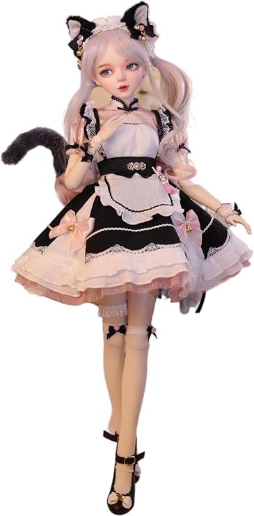 Hand-painted Ball-jointed Doll BJD Doll 1/3 Doll Best Gift, Height 56 cm, Handmade Makeup Maid Cat