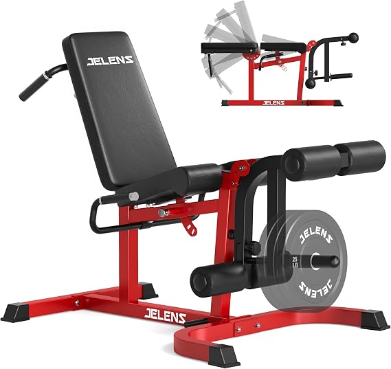 JELENS J10 Leg Extension and Curl Machine, Adjustable Leg Curl Machine for Home Gym, Seated Leg Extension and Lying Curl Machine for Lower Body Workouts
