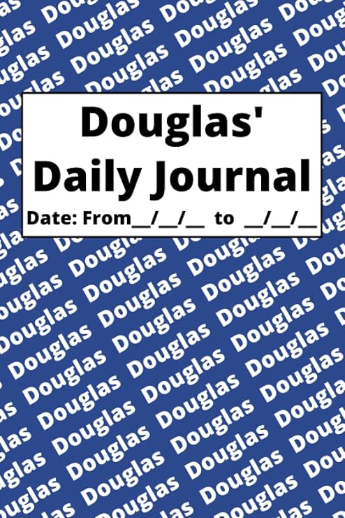 Independently published Personalized Daily Journal - Douglas: Blue cover