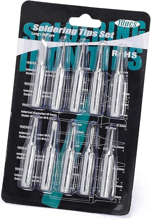 WellHise M-10 900M Type Soldering Iron End Set 10 Soldering Iron End Set 10 Pack