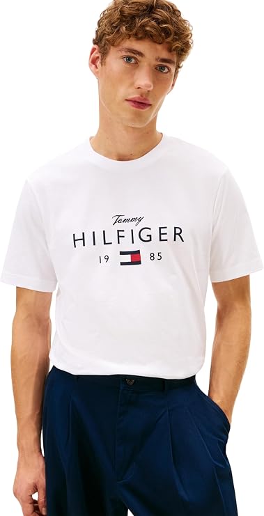 Tommy Hilfiger Adaptive Men's Brand Love Big Hilfiger Tee Mw0mw41455 S/S T-Shirt (Pack of 1)