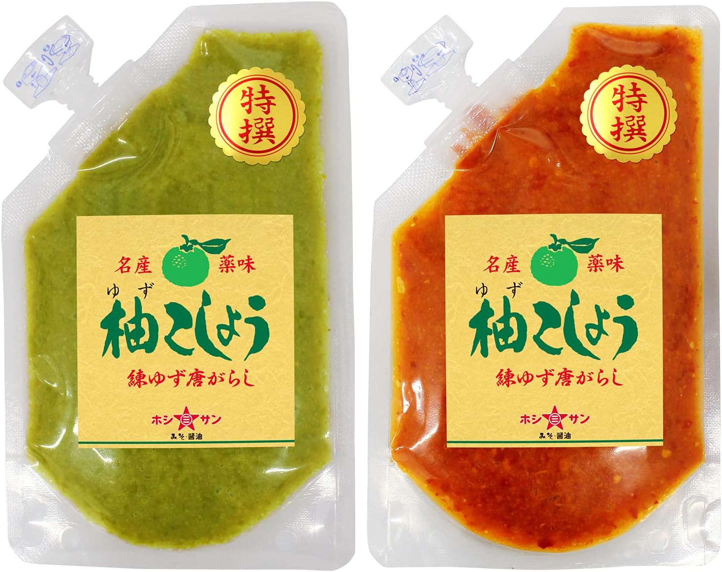 Hoshisan Yuzu Pepper Blue and Red 2.8 oz 80 g x 2 Pieces Additive-Free Yuzu Pepper, Taste Comparison Set