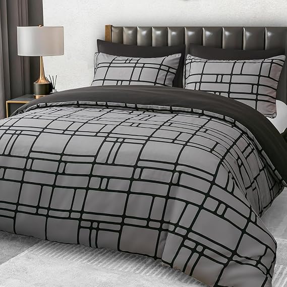Pamposh Double Duvet Set, Premium Brushed Microfiber Duvet Cover, Ultra Soft, Hypoallergenic, Non-Ironing, Luxury Bedding Sets with Zipper Closure