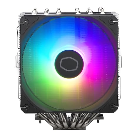 Cooler Master Hyper 620S Dual Tower CPU Air Cooler, ARGB Sync, 120mm PWM Fan, 6 Copper Direct Contact Heat Tubes, 154.9mm Height, Silver