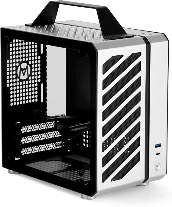 Mechanic Master C24 - Mini ITX PC Case with Handle, Silver.