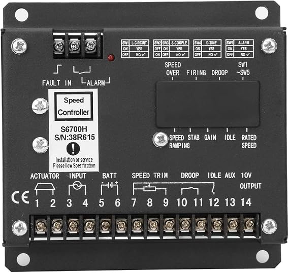 S6700H Speed Controller, Generator Control Panel Parts for Generator, Electronic Speed Controller with Steady State Rate Adjustment, Multifunction Generator Speed