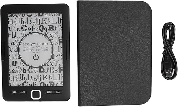 BK6033 eBook Reader, Digital E Ink Screen Reader, 6" Portable eBook Reader with 8GB Storage, Eye-friendly Brightness, Includes Charging Cable