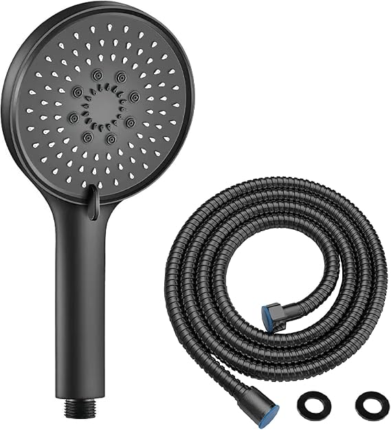 5F Huge Shower Head Set, High Pressure, Anti-Limescale Nozzle System/Water Saving Long Bathroom Shower Hose (Assortment is the product, Color and Shape may Vary)