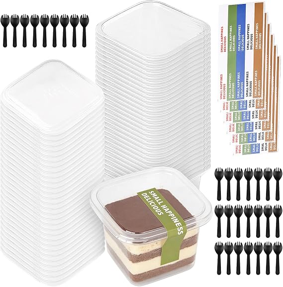 Plastic Dessert Cups with Lids, Clear Parfait Appetizer Cup